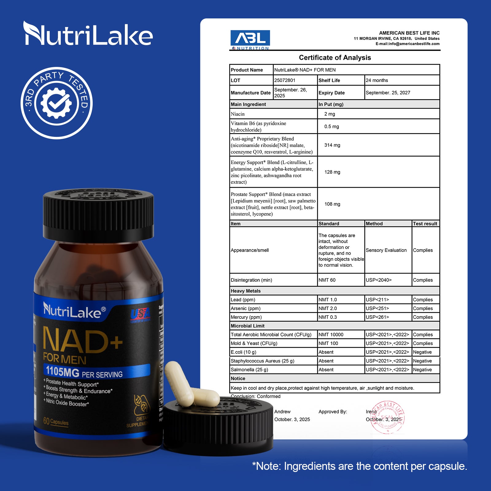 NutriLake NAD: Anti-Aging, Energy & Male Vitality Boost